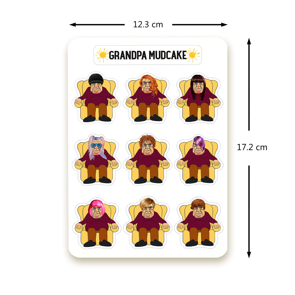 Grandpa Mudcake Mini Sticker Sheets