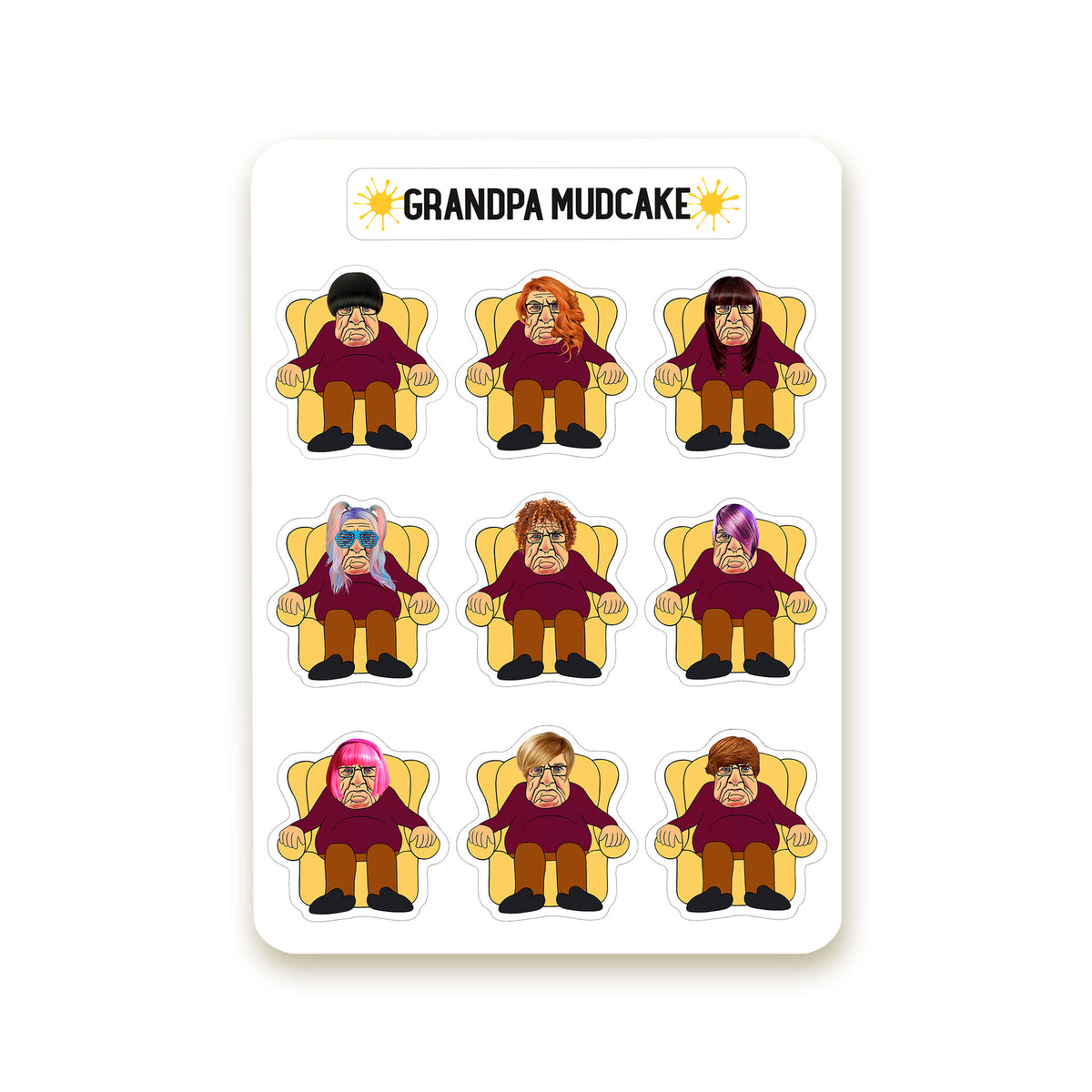 Grandpa Mudcake Mini Sticker Sheets
