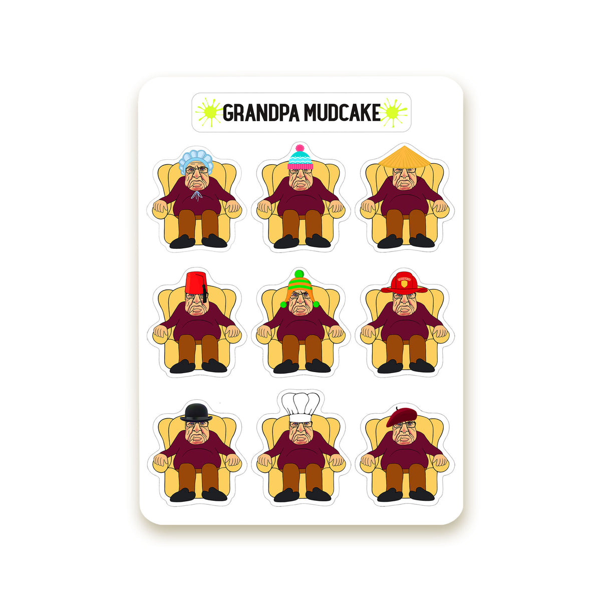 Grandpa Mudcake Mini Sticker Sheets