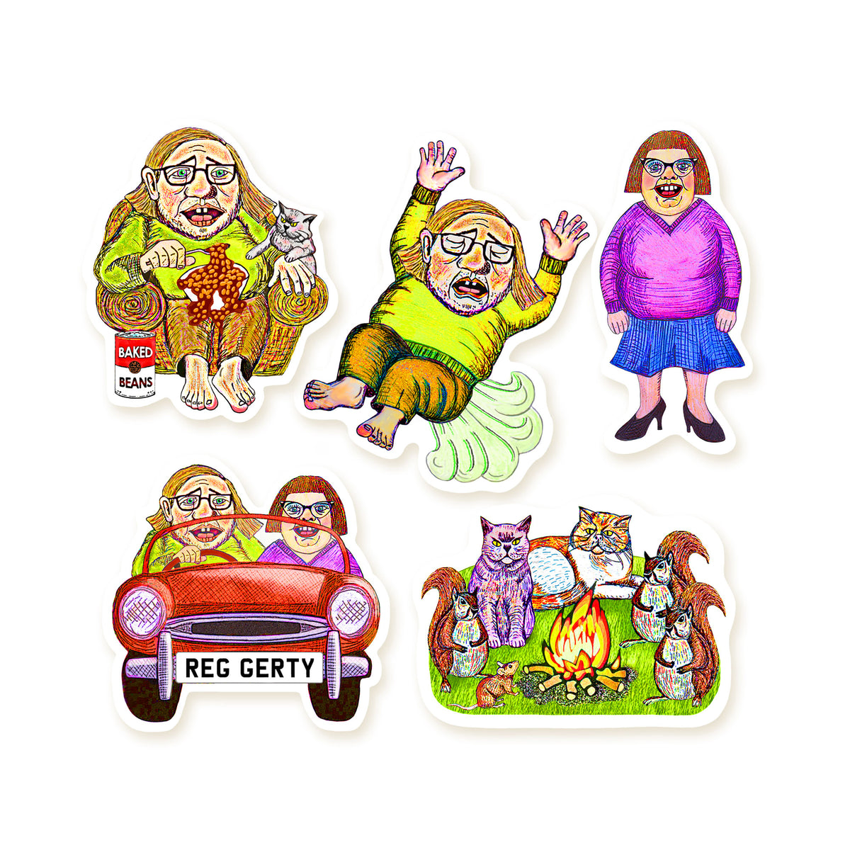 Reginald Stinkbottom Die-Cut Stickers