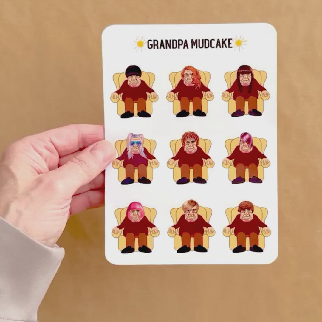 Grandpa Mudcake Mini Sticker Sheets